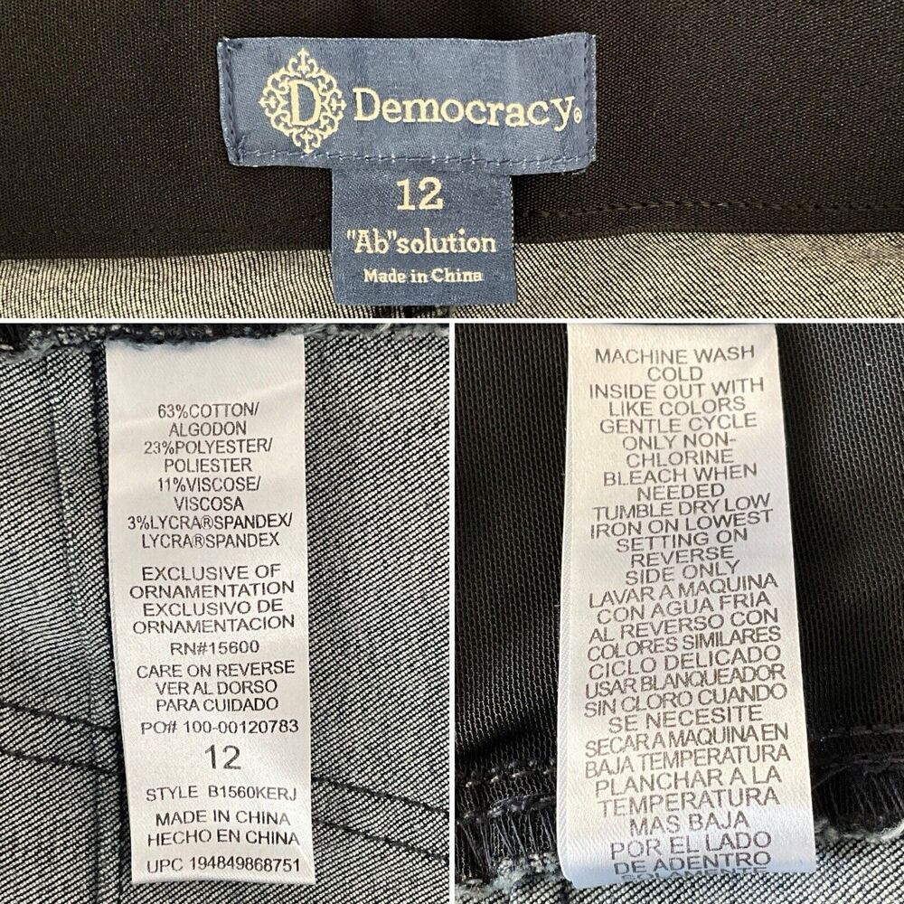 Democracy Straight Leg Ab Solution Curve Equality Jeans Blue 12 - Picture 4 of 11